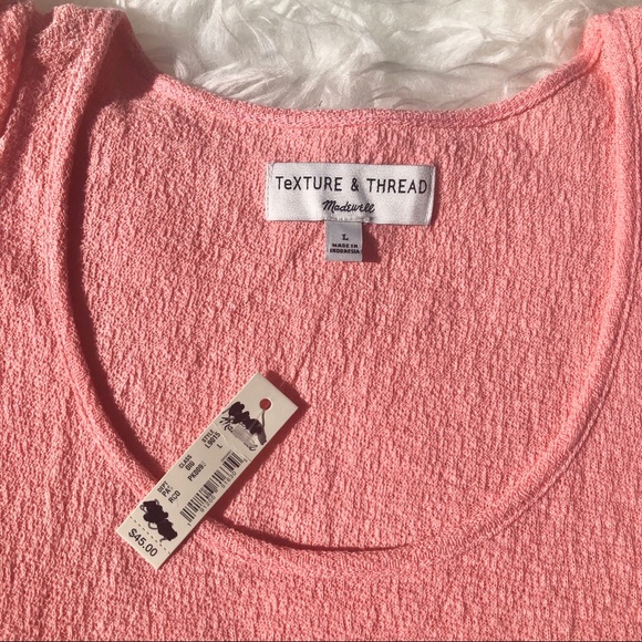 Madewell Ruffle-Sleeve Tank Top coral size Large - Picture 6 of 7